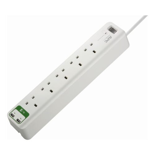 PM5U-UK | APC ESSENTIAL SURGEARREST 5 OUTLETS WITH 5V, 2.4A 2 PORT USB CHARGER 230V UK - Image 1